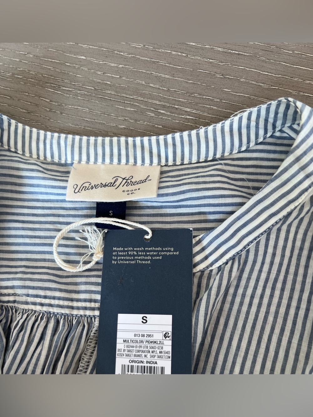 Universal Thread Light Blue Striped Button-Front Maxi Robe Dress - Picture 7 of 8